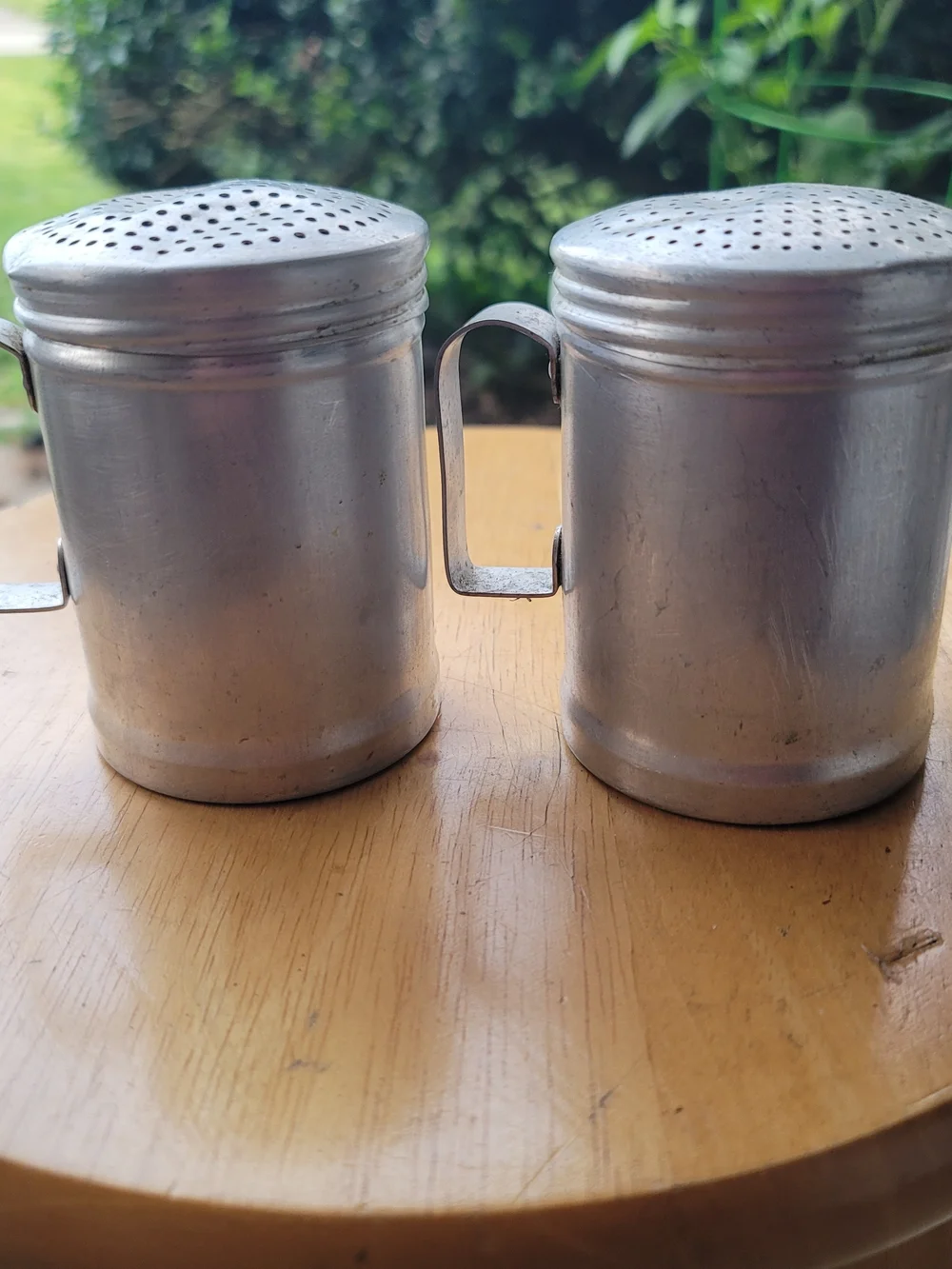 Vintage Aluminum Salt and Pepper Shakers - Set of 2